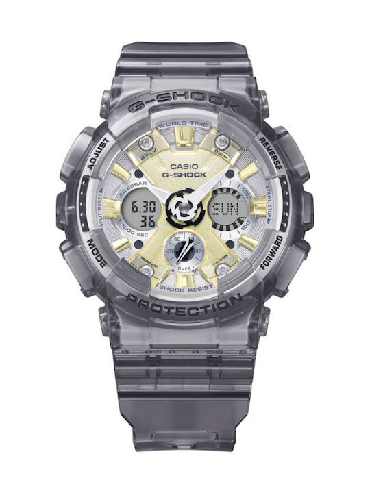Casio G-Shock Мъжки Аналогов Часовник 43мм Хронограф На Батерия с Грис Каучук Цвят на Каишката