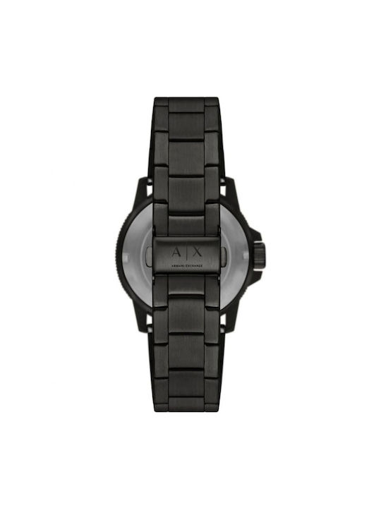 Armani Exchange Leonardo Watch Battery with Black Metal Bracelet