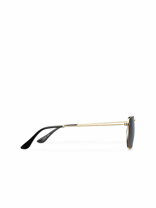 Meller Emin Sunglasses with Gold Carbon Metal Frame and Black Polarized Lens EMI-GOLDCAR