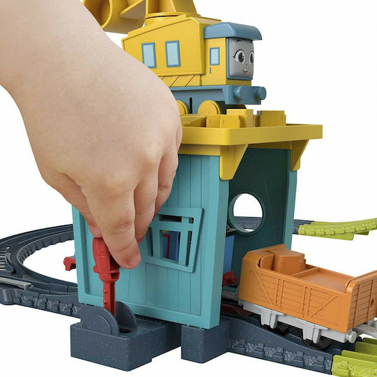 Fisher Price Thomas & Friends Track and Repair Station with Carly and Sandy Set with Train for 3+ years+ Years