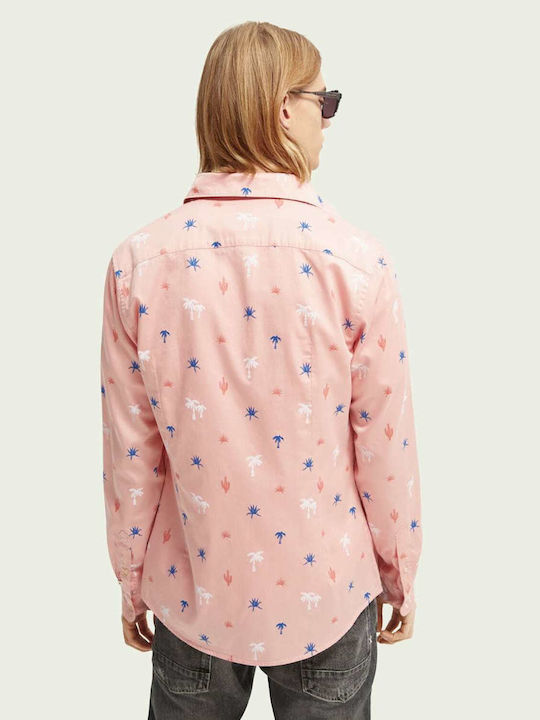 Scotch & Soda Men's Shirt Long Sleeve Pink