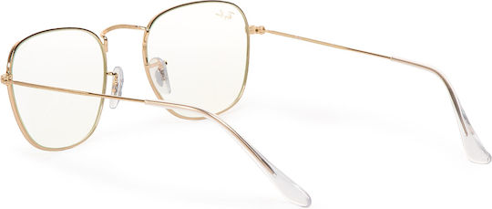 Ray Ban Frank Metallic Blue Light Blocking Glasses in Auriu Color