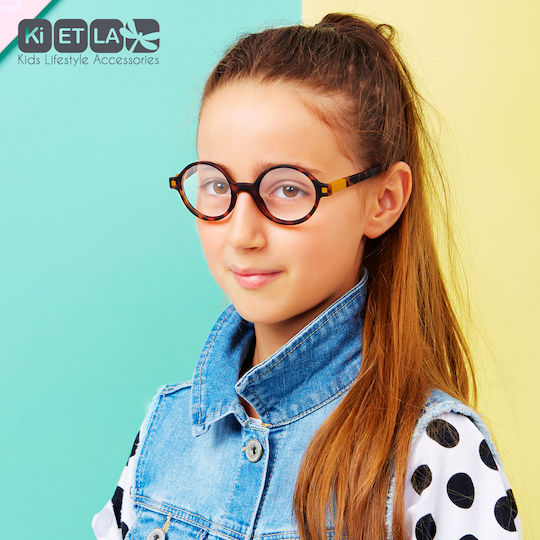 KiETLA CraZyg-Zag Screen Rozz 6-9 Years Kids Acetate Blue Light Blocking Glasses Brown