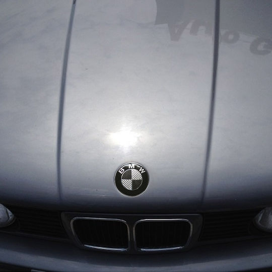 Race Axion Auto-Marke Haube Logo für Bmw Auto Motorhaube Emblem 7,3 cm Metall Schwarz/Chrom/Kohlefaser