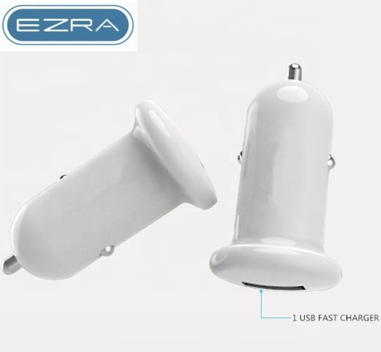 Ezra Auto-Ladegerät mit einem Anschluss: 1xUSB Weiß Farbe