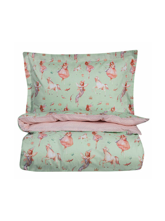 Greenwich Polo Club 8815 Set Kids Duvet Cover Single with Pillowcase Cotton Mint/Pink 160x240cm