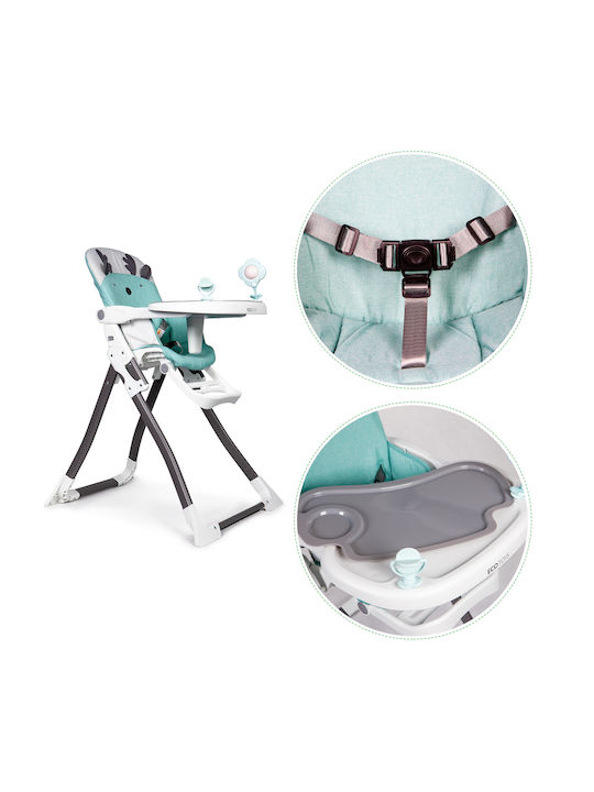 Ecotoys Ecotoys Baby Hochstuhl mit Höhenverstellbar und Klappbar Blau