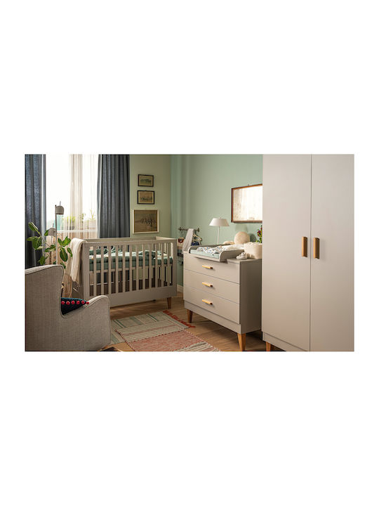 Lounge Βρεφική Συρταριέρα με 3 Συρτάρια Γκρι 100x55x86.5cm