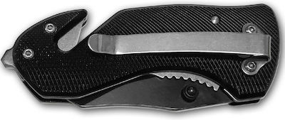 Alpin Tactical Pocket Knife Survival Black with Blade made of Stainless Steel in Sheath