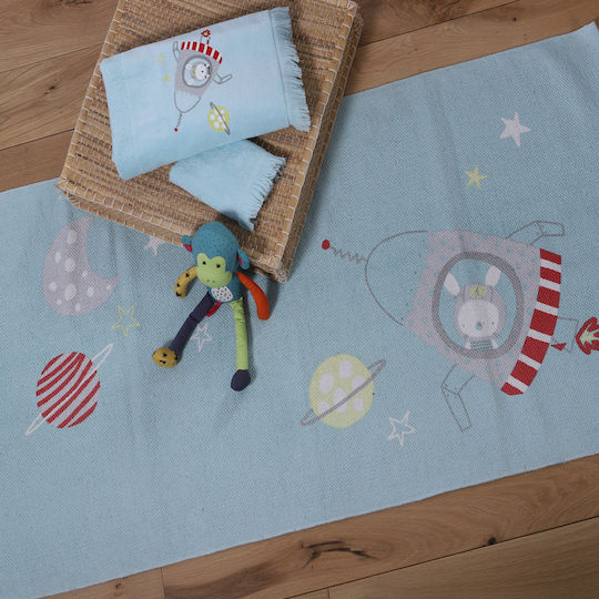 Nef-Nef Homeware Baby Space Παιδικό Χαλί Βαμβακερό Aqua 70x140cm