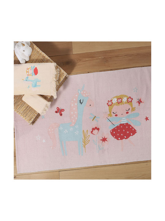 Nef-Nef Homeware Magic World Детско килимче Облаци Памучно Pink 70x140см