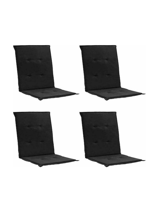 vidaXL Perne Pentru Scaune De Grădină Cu Spătar Negru 4 Buc 50x100 Cm