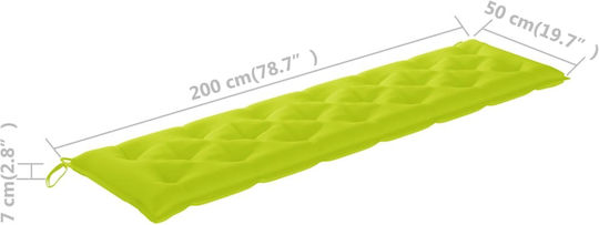 vidaXL Garden Swing Cushion with Backrest Bright Green 200x50cm