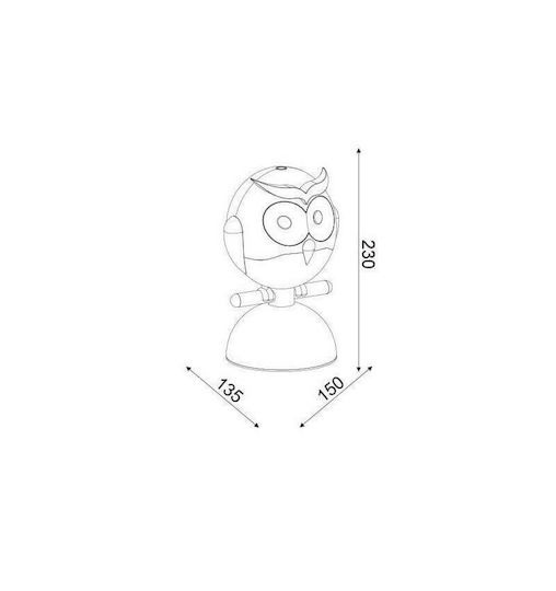 Aca Kids Decorative Lamp Owl Pink 15x13.5x23εκ.