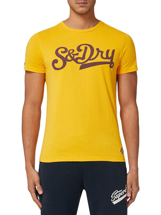 Superdry Collegiate Graphic T-shirt Bărbătesc cu Mânecă Scurtă Galben