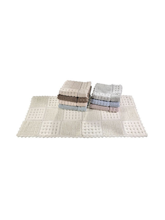 Down Town Home Bath Mat Cotton Square Biscuit 60-0157 Grey 75x75cm