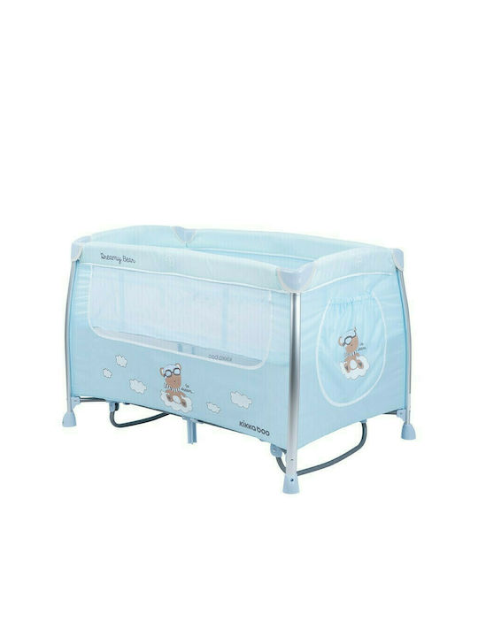 Kikka Boo Dreamy Bear Παρκοκρέβατο 2 Επιπέδων με Αλλαξιέρα & Στρώμα Mint/Blue 120x60cm