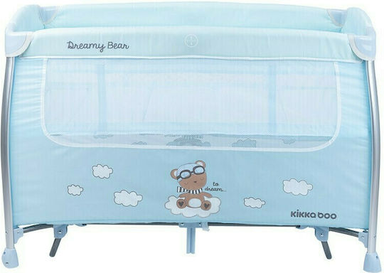 Kikka Boo Dreamy Bear Playpen 2 Levels with Changing Table & Mattress Mint/Blue 120x60cm