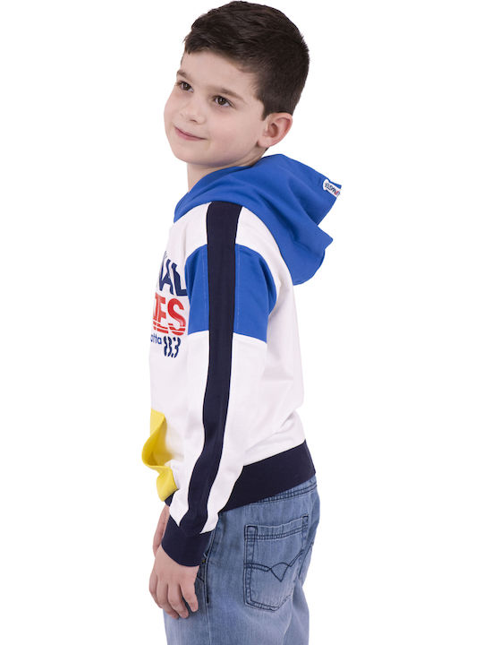Kids Sweatshirt with Hood and Pockets White DBP2024B1