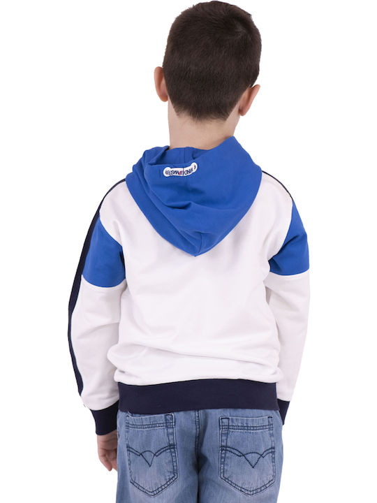Kids Sweatshirt with Hood and Pockets White DBP2024B1