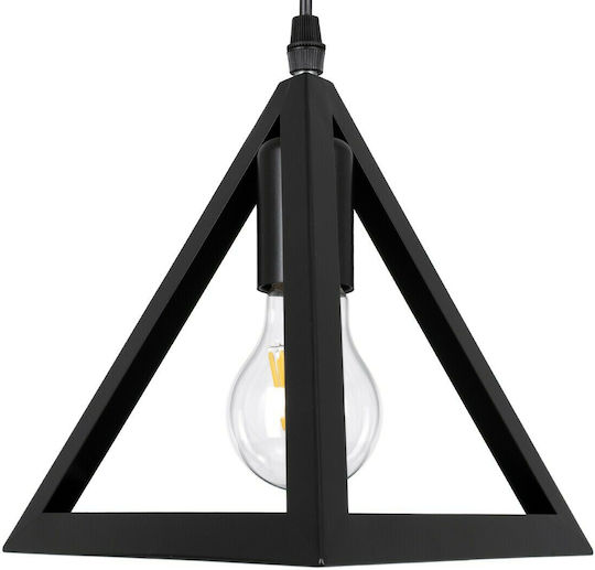 GloboStar Triangle Pendant Light Black Grid with Socket E27 70x22x130cm