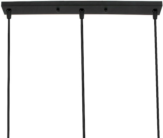 GloboStar Triangle Pendant Light Black Grid with Socket E27 70x22x130cm