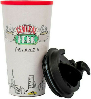 Blue Sky Studios Friends Screw Top Thermal Flask Glass Thermos Stainless Steel White 450ml with Mouthpiece FS147171