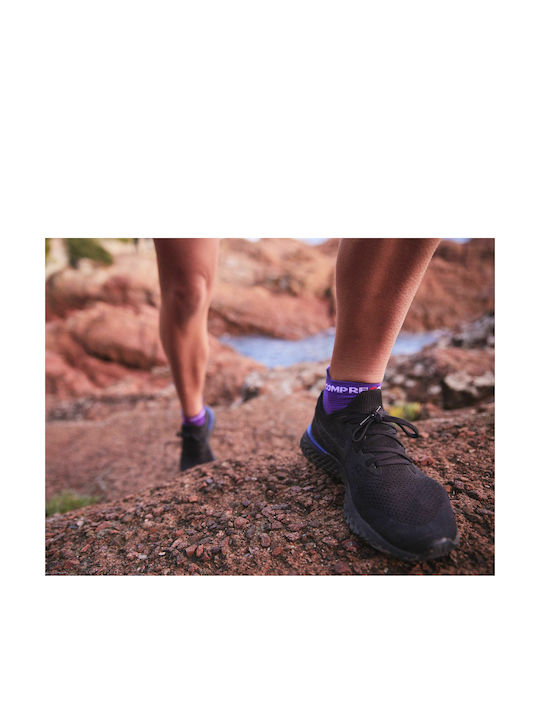 Compressport Pro Racing Socks V4.0 Low Running Κάλτσες Μωβ 1 Ζεύγος
