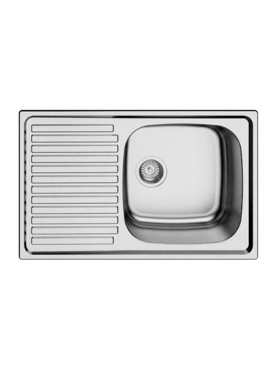Macart Eco D100 Ένθετος Νεροχύτης Inox Σατινέ Μ80xΠ50cm Ασημί