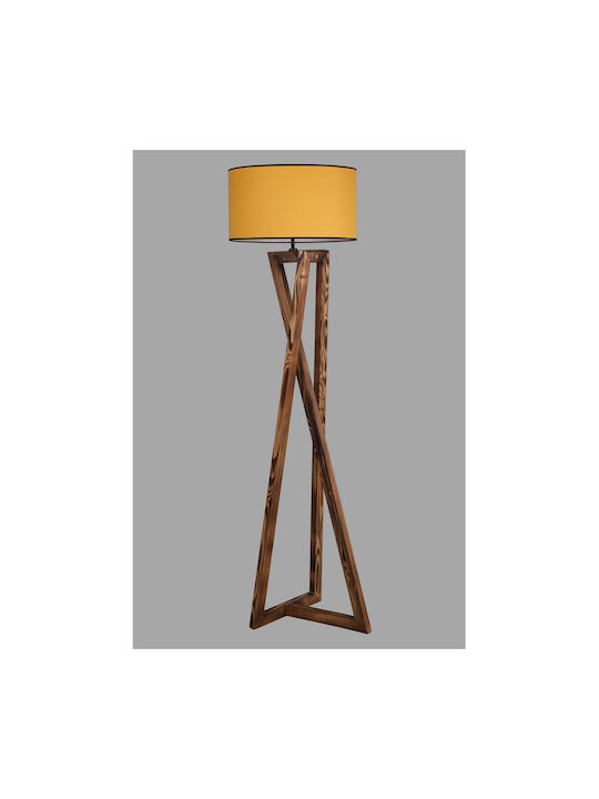 Macka Floor Lamp H166xW45cm. with Socket for Bulb E27 Brown