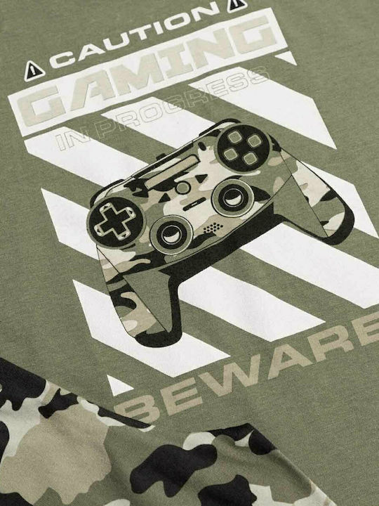 Minerva Pijama pentru copii De vară Kaki Caution Gaming