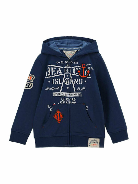 Kinder-Sweatshirt Strickjacke Marineblau AZP2005B2