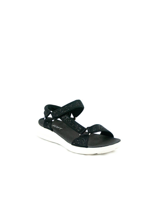 Ragazza Damen Flache Sandalen mit Riemen in Schwarz Farbe