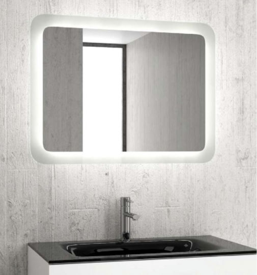 Karag Adel Oglindă de Baie Dreptunghiulară Lumini LED 80x60cm Alb