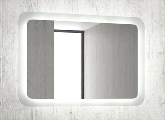Karag Adel Rechteckiger Badezimmerspiegel LED 100x60cm Weiß
