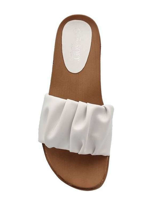 B-Soft Women's Flat Sandals in White Color