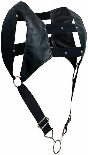 MOB Erotic Wear Dngeon Top Cockring Harness Black