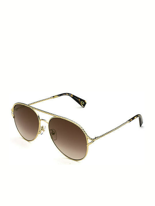 Marc Jacobs Marc Women's Sunglasses with Gold Metal Frame and Brown Mirror Lens 168/S 06J/JL