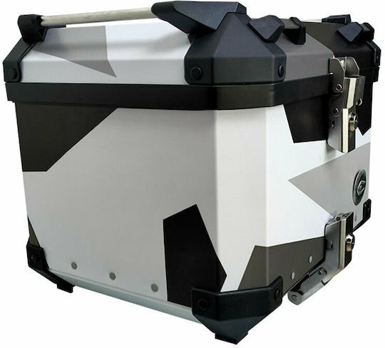 Coocase Q1 Μπαγκαζιέρα Μοτοσυκλέτας Αλουμινίου 45lt Geometrical Grey/Black