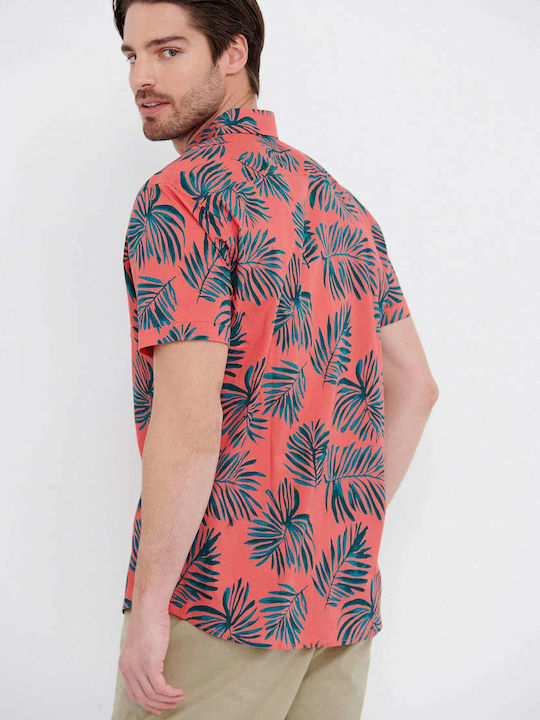 Funky Buddha Βαμβακερό Πουκάμισο Spice Coral