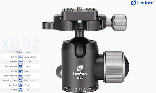 Leofoto Leofoto Urban LX-254CT LX-254CT Plus XB-32 Camera Tripod Made of Carbon Fiber with Spherical Head Up to 163cm