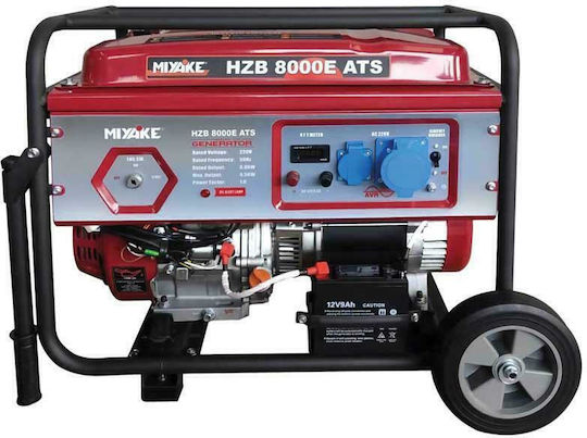 Miyake HZB8000ATS Gasoline Generator Four-year-old with Manual - Automatic Starter Wheeled and Maximum Power 8kVA with Automatic Coupling