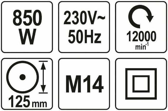 Yato Τροχός 125mm Ρεύματος 1100W με Ρύθμιση Στροφών