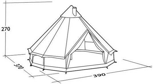 Robens Klondike PRS Winter Camping Tent Teepee Green for 6 People 390x370x270cm