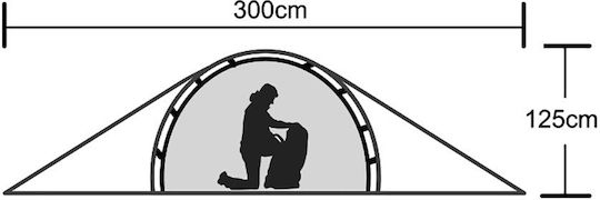 Snugly 2 Camping Tent Igloo Mountaineering Green with Double Cloth 4 Seasons for 1 Person Waterproof 3000mm 300x230x125cm