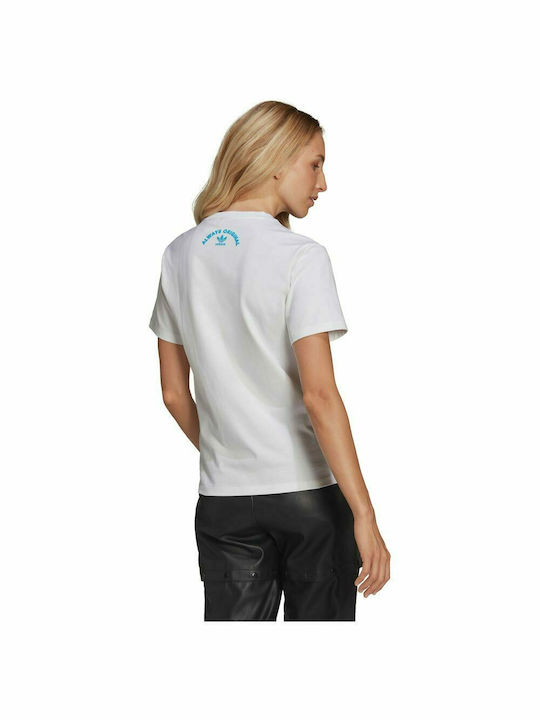 Adidas Originals Graphic Γυναικείο Αθλητικό T-shirt Floral Λευκό