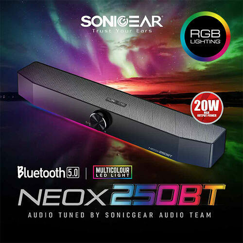 Sonic Gear NEOX 250BT Speaker with RGB and Bluetooth 20W Black