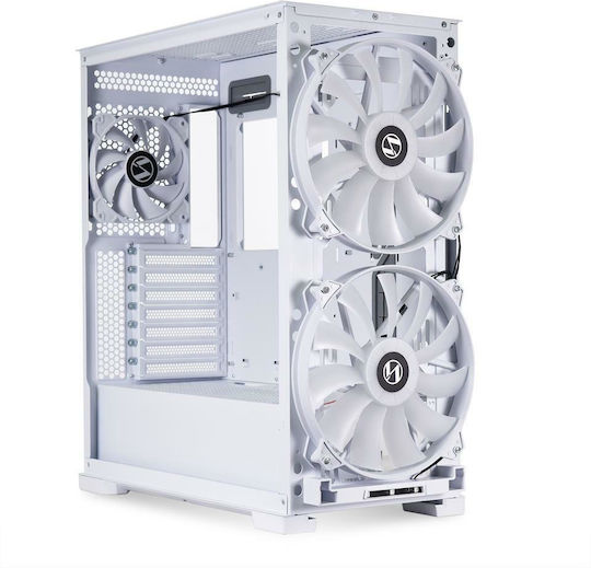 Lian Li Lancool 215 Геймърско Midi Tower Компютърна Кутия с Страничен Прозорец и RGB Осветление Бяла