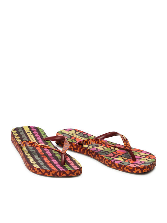 Sem Igual Pop Frauen Flip Flops Burgundy / Orange / Pink