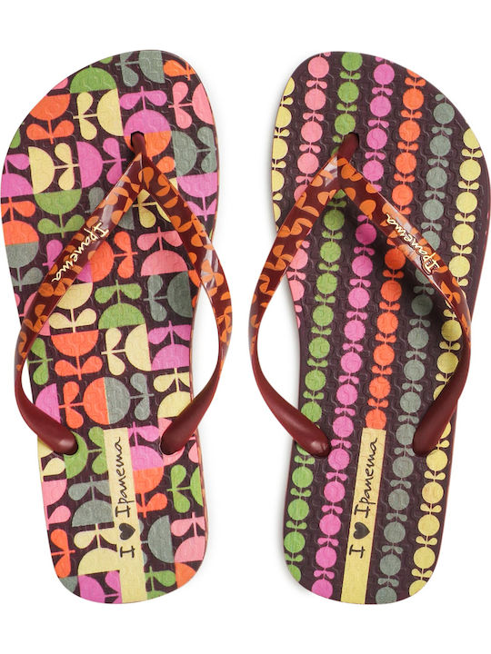 Sem Igual Pop Frauen Flip Flops Burgundy / Orange / Pink